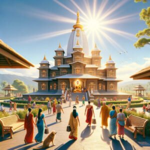 Indian tourists visiting Maya Devi Temple