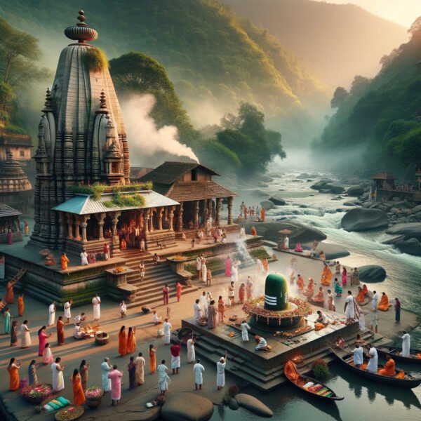 Indian pilgrims praying at Pashupatinath Temple on first Shravan Somvar 2025