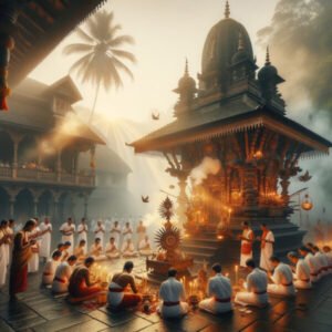 Indian pilgrims praying at Pashupatinath Temple on first Shravan Somvar 2025