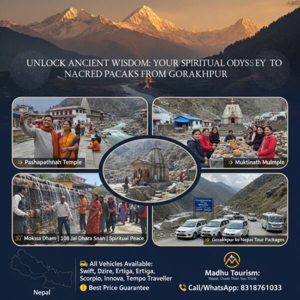 Madhu Tourism Presents: Nepal, Your Spiritual Journey Awaits from Gorakhpur Madhu Tourism: Nepal Closer Than You Think - Your Gateway to the Himalayas