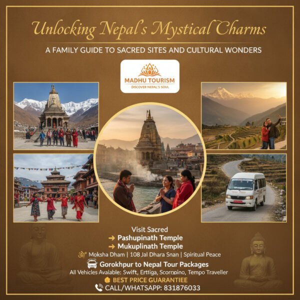 Discover Nepal's Soul: Sacred Sites and Cultural Wonders of Nepal. Discover Nepal's Soul with Madhu Tourism: A spiritual journey for Indian families and pilgrims.